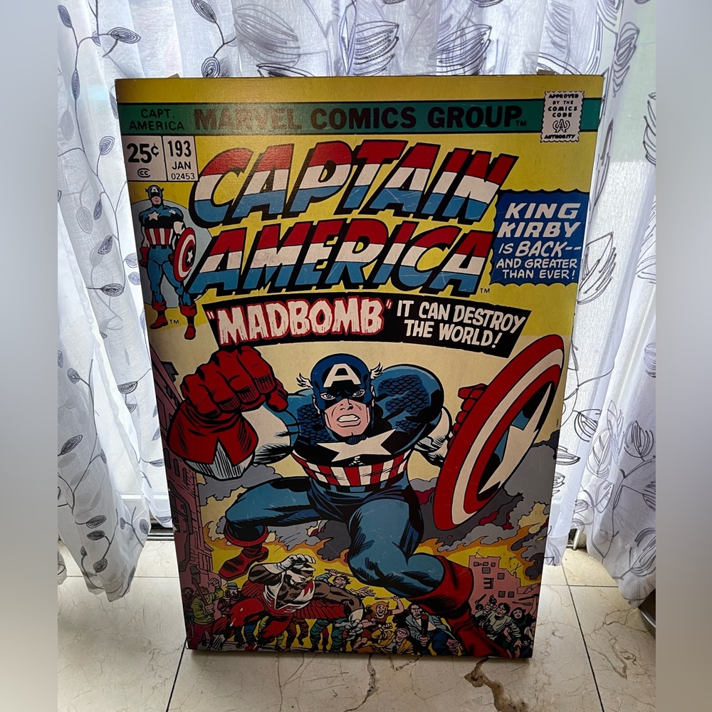 Marvel Captain America Comic Art - laminated Wood Wall